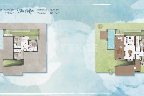 4+1 Villa  i Bodrum, Mugla, Tyrkia Nr. 193051 - 7