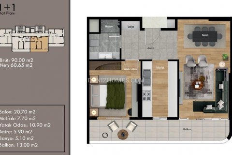 Villa for sale in Erdemli, Mersin, Turkey, 90m2, No. 181233 – photo 4