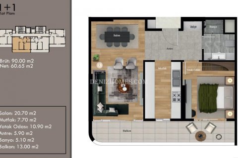 Villa for sale in Erdemli, Mersin, Turkey, 90m2, No. 181233 – photo 6