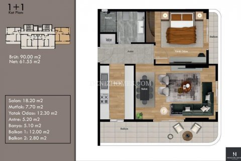 Villa for sale in Erdemli, Mersin, Turkey, 90m2, No. 181233 – photo 8