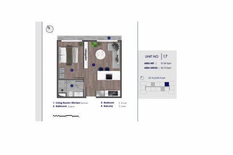 Apartment for sale  in Kâğıthane, Istanbul, Turkey, 44m2, No. 176998 – photo 12