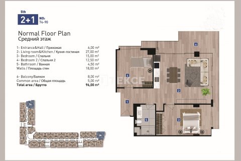Продажа квартиры в Анталье, Турция 1+1, 58м2, №165746 – фото 24