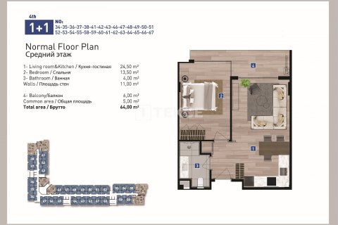 Продажа квартиры в Анталье, Турция 1+1, 58м2, №165746 – фото 25