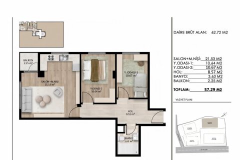 Продажа квартиры в Бешикташе, Стамбуле, Турция 3 комн., 59м2, №183784 – фото 9