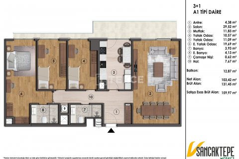 Daire 3+1 Sancaktepe, İstanbul, Türkiye №182143 - 14