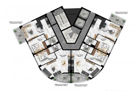1+1 Lägenhet  i Avsallar, Antalya, Turkiet Nr. 180066 - 30