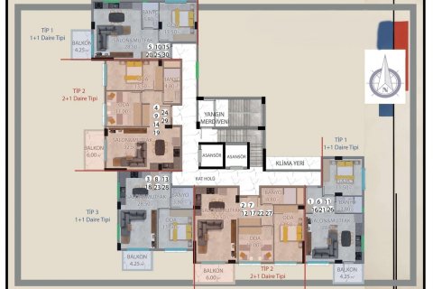 Apartment for sale in Demirtas, Alanya, Antalya, Turkey, 1000 bedrooms, 48m2, No. 180017 – photo 14