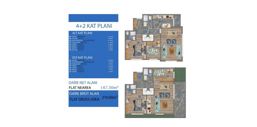 Квартира в ALBATROS LIFE  4+2, Стамбул, Турция №161626