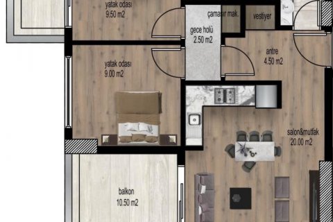 Продажа квартиры  в Мерсине, Турция 3 комн., 90м2, №186119 – фото 19