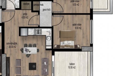 Продажа квартиры  в Мерсине, Турция 3 комн., 90м2, №186119 – фото 15