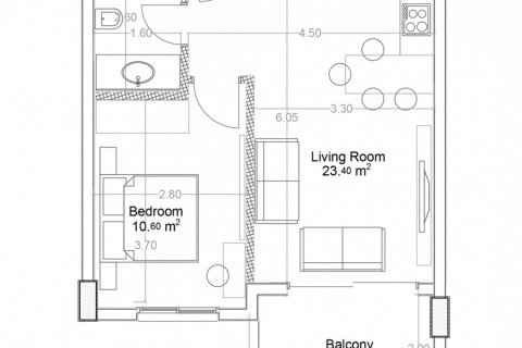 آپارتمان در در Yekta Green Life Gazipasa Residence Gazipasa ، ترکیه 1 خوابه ، 50.6 متر مربع.  شماره 160771