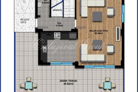 3+1 Villa i Didim, Aydin, Turkiet Nr. 178976 - 7