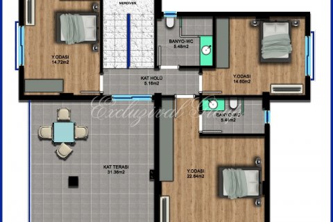 3+1 Villa i Didim, Aydin, Turkiet Nr. 178976 - 8