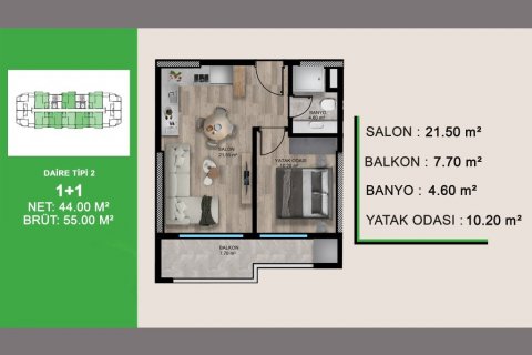 Wohnung in Mersin, Türkei Nr. 180163 - 15