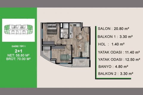 Wohnung in Mersin, Türkei Nr. 180163 - 14