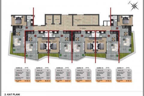 1+1 Lejlighed  i Demirtas, Alanya, Antalya, Tyrkiet Nr. 180004 - 7