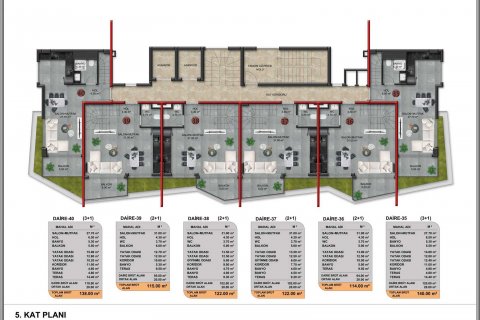 1+1 Lejlighed  i Demirtas, Alanya, Antalya, Tyrkiet Nr. 180004 - 4