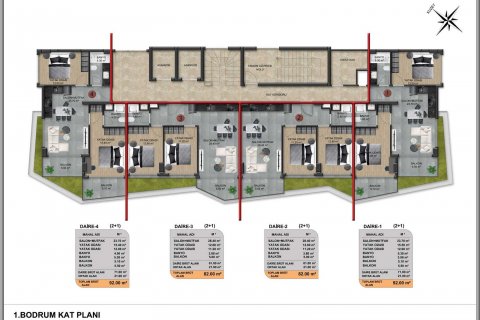 1+1 Lejlighed  i Demirtas, Alanya, Antalya, Tyrkiet Nr. 180004 - 10
