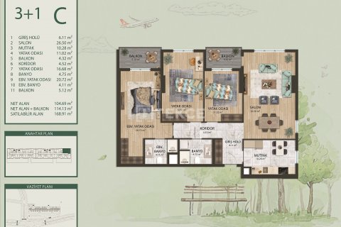 Продажа квартиры  в Арнавуткёй, Стамбуле, Турция 5+1, 287м2, №167665 – фото 21