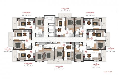 1+1 Leilighet i Alanya, Antalya, Tyrkia Nr. 62757 - 28