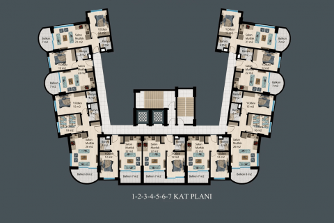1+1 Leilighet  i Demirtas, Alanya, Antalya, Tyrkia Nr. 180011 - 14