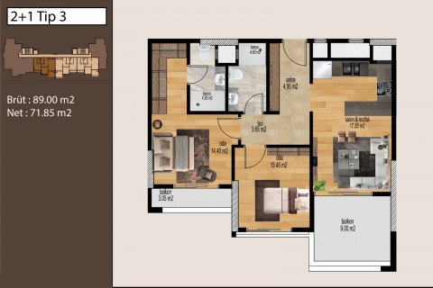 Lägenhet  i Mersin, Turkiet Nr. 180166 - 13