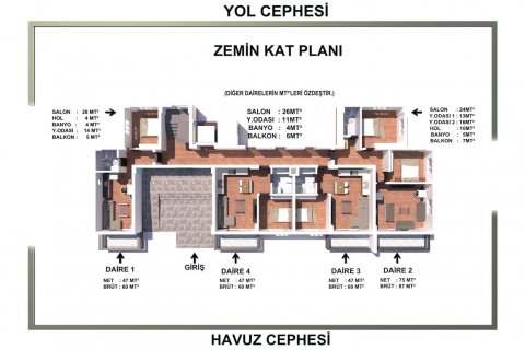 1+1 Wohnung  in Gazipasa, Antalya, Türkei Nr. 179912 - 21