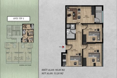 3+1 Leilighet  i Mersin, Tyrkia Nr. 171729