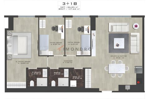 4+1 Leilighet  i Kadikoy, Istanbul, Tyrkia Nr. 165345 - 16