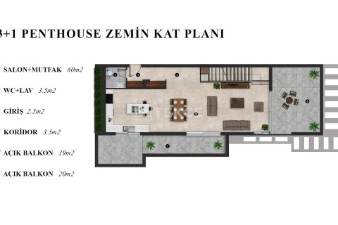 2+1 Penthouse i Girne, Nr. 166629 - 24