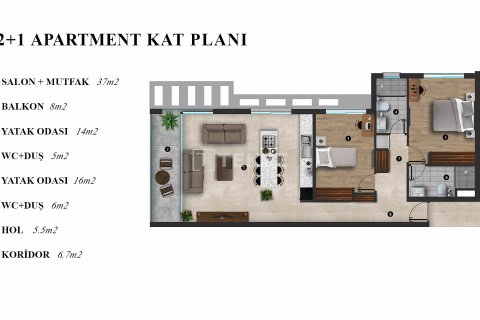 2+1 Penthouse i Girne, Nr. 166629 - 20