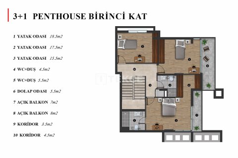 2+1 Penthouse i Girne, Nr. 166629 - 27