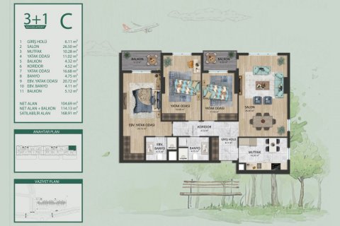 Продажа квартиры в Стамбуле, Турция 2 комн., 69м2, №176721 – фото 21