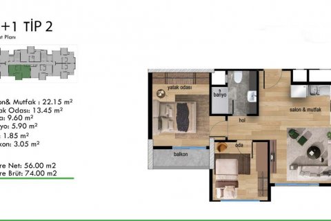 Продажа квартиры в Мезитли, Мерсине, Турция 3 комн., 74м2, №180173 – фото 19