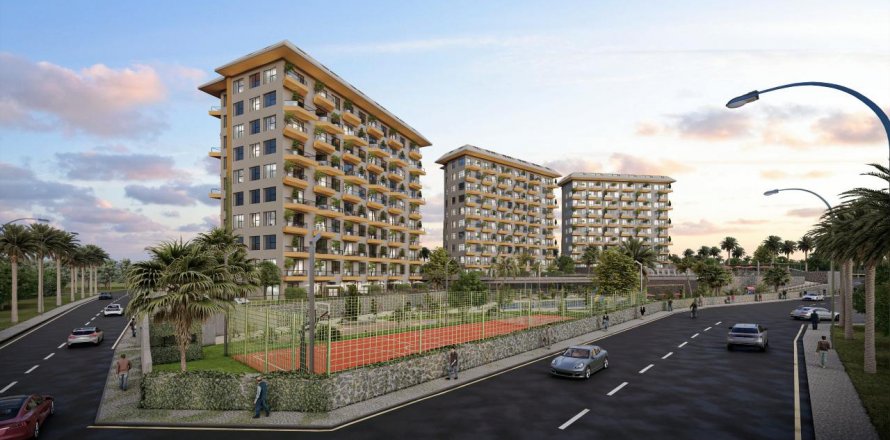 آپارتمان در در Konak Green Towers Alanya ، ترکیه 1 خوابه ، 58 متر مربع.  شماره 163558