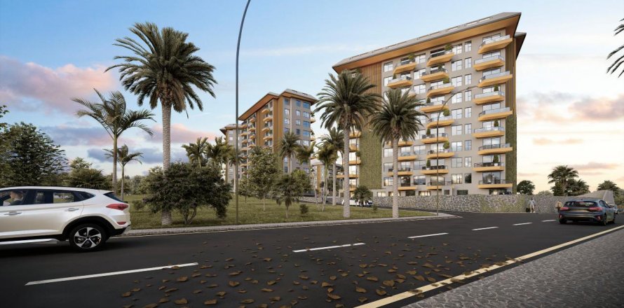 1+1 Apartment in Konak Green Towers, Alanya, Antalya, Turkey No. 163559