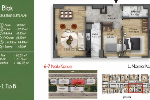 2+1 Leilighet i Küçükçekmece, Istanbul, Tyrkia Nr. 193857 - 17