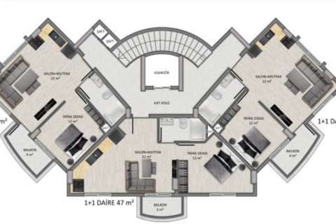 3+1 Takleilighet i Demirtas, Alanya, Antalya, Tyrkia Nr. 179908 - 10
