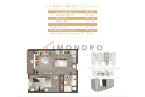 3+1 Lejlighed  i Zeytinburnu, Istanbul, Tyrkiet Nr. 177862 - 13