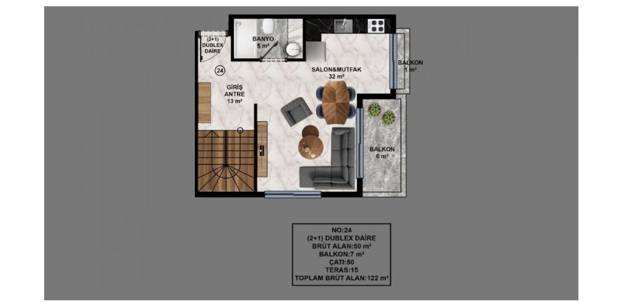 2+1 Apartment in GÜLERYÜZ RESIDENCE, Payallar, Alanya, Antalya, Turkey No. 160429
