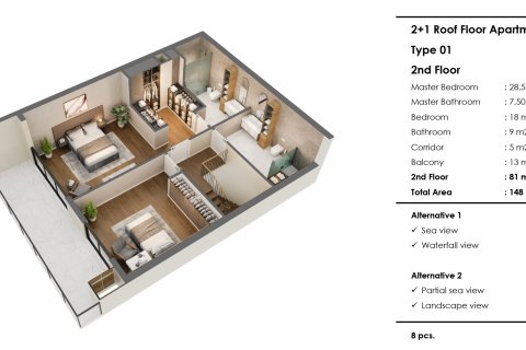 Продажа квартиры в Муратпаше, Анталье, Турция 2 комн., 64м2, №182139 – фото 14