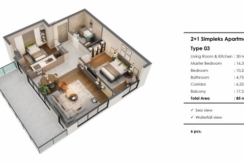 Продажа квартиры в Муратпаше, Анталье, Турция 2 комн., 64м2, №182139 – фото 11