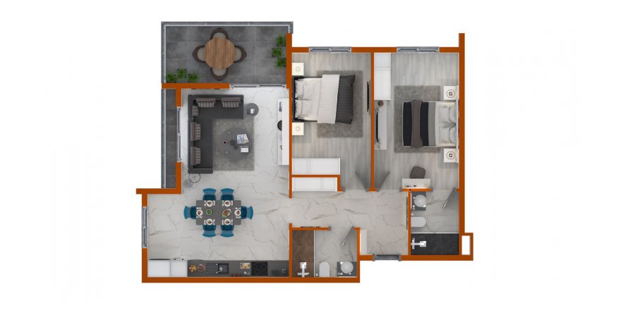 Квартира в NOVITA DELUXE RESIDENCE 2+1, Махмутлар, Анталья, Турция №164721