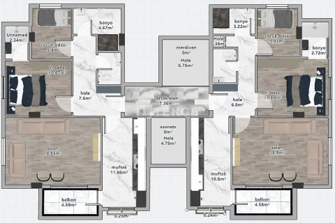 Продажа квартиры в Анталье, Турция 2+1, 90м2, №191778 – фото 6