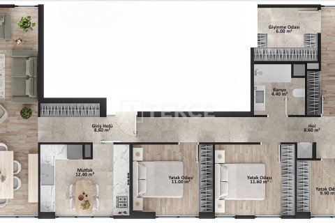 2+1 Lejlighed  i Istanbul, Tyrkiet Nr. 187176 - 4