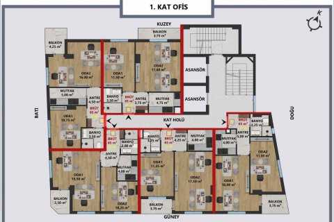 1+1 Lejlighed  i Muratpasa, Antalya, Tyrkiet Nr. 206843 - 5