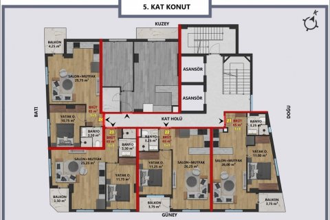 1+1 Lejlighed  i Muratpasa, Antalya, Tyrkiet Nr. 206843 - 9
