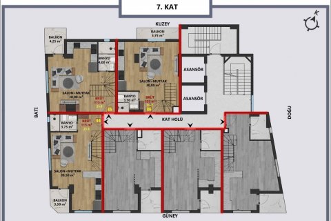 1+1 Lejlighed  i Muratpasa, Antalya, Tyrkiet Nr. 206843 - 10