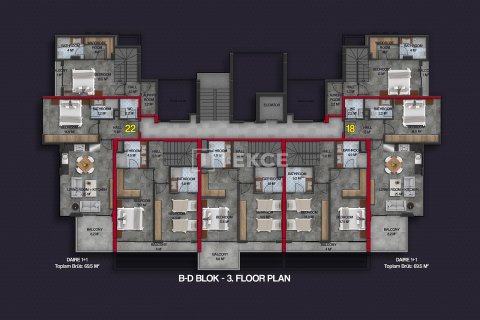 2+1 Wohnung  in Alanya, Antalya, Türkei Nr. 177898 - 17