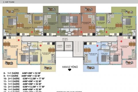 Продажа квартиры  в Аланье, Анталье, Турция 2 комн., 50м2, №186236 – фото 25